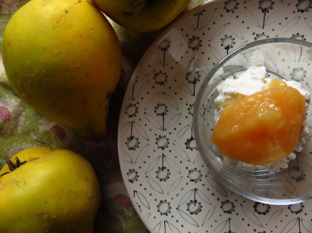 Quittenmus mit Ziegenfrischkäse